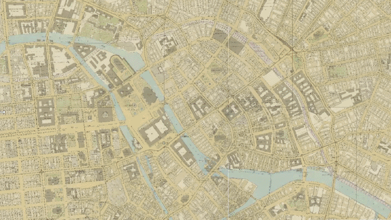 Animated preview of land-use class prediction on historical Straube maps of Berlin